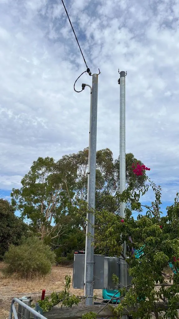 Private-Power-Pole-Installed-in-Western-Australia-by-Spark-Pro-Power-Electrical